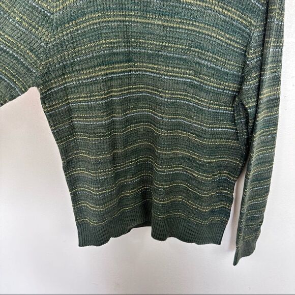 Jack & Jones Mens Crewneck Pullover Sweater Green Striped XXL - Picture 3 of 7